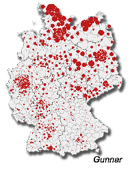 Verbreitung Gunnar in Deutschland