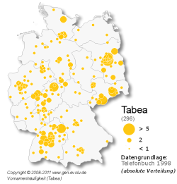 Vornamenkarte zu Tabea